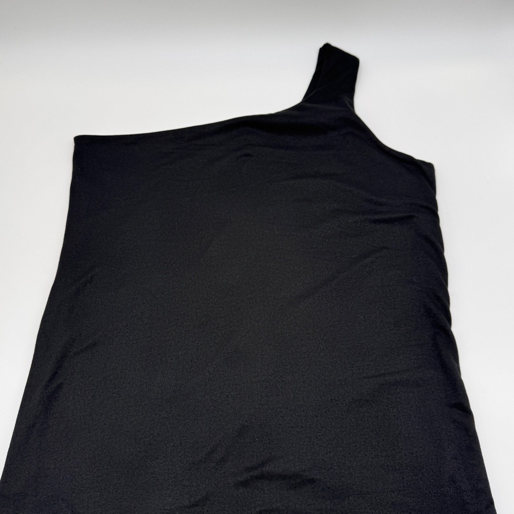 Kids One-Shoulder Black Bodysuit Shorts